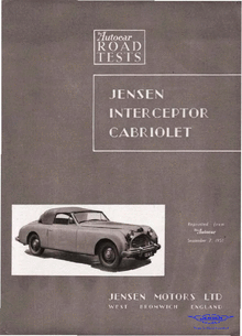 The Autocar vom 9/1951 "Jensen Interceptor Cabriolet"