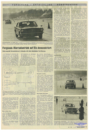 Automobil Revue vom 7/1968 "Ferguson-Vierradantrieb auf Eis demonstriert" (Ford Mustang)