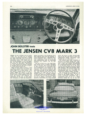Autosport vom 4/1966 "John Bolster tests The Jensen CV8 Mark3"